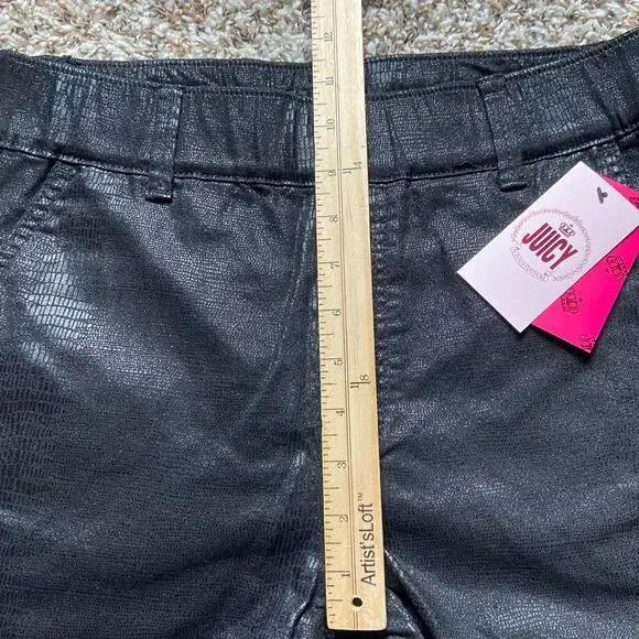 Juicy by Juicy Couture Beverly California Skinny Jean Women's 8 Black Faux Snake - Picture 7 of 9